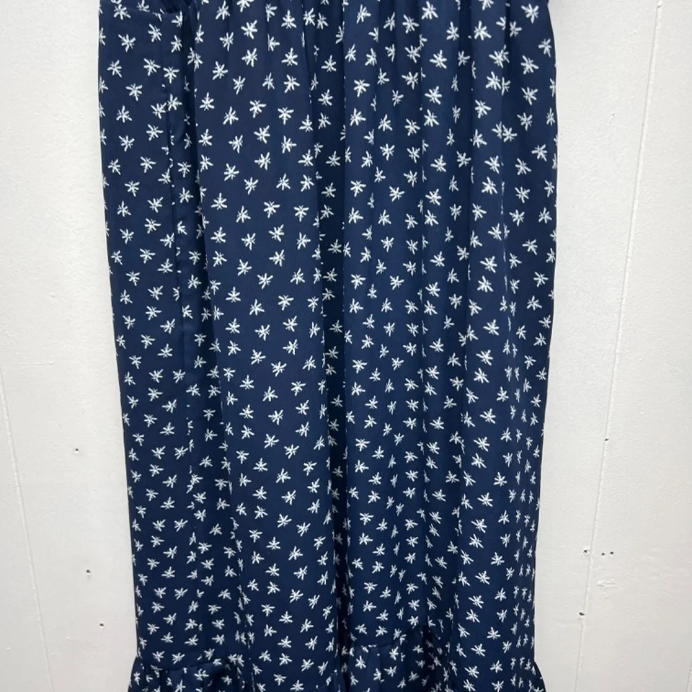 J. Crew Mercantile Navy Blue High Waisted Ruffle Hem Cap Sleeve Women's Dress XS